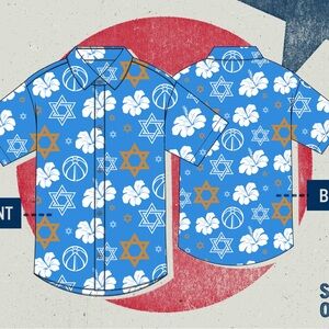 Washington Wizards Jewish Heritage Blue Hawaiian Short Sleeve Shirt